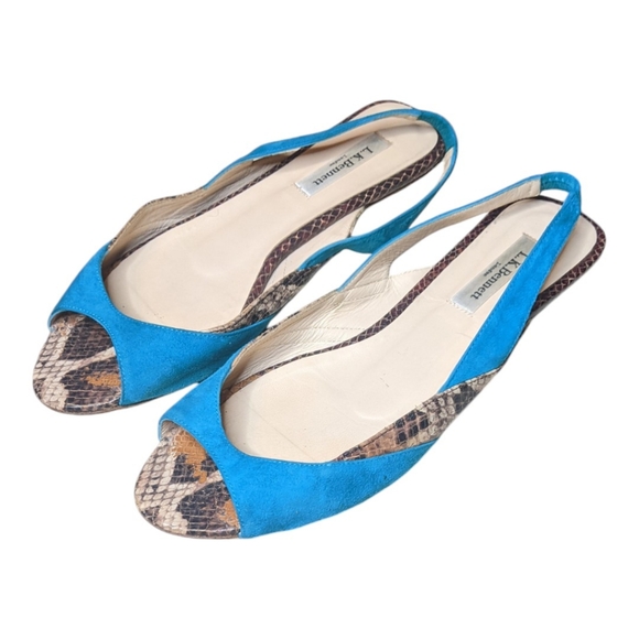 L.K.Bennet Snake Leather Luxury Shoes London Size 39 Europe or 8.5 USA - Picture 1 of 4